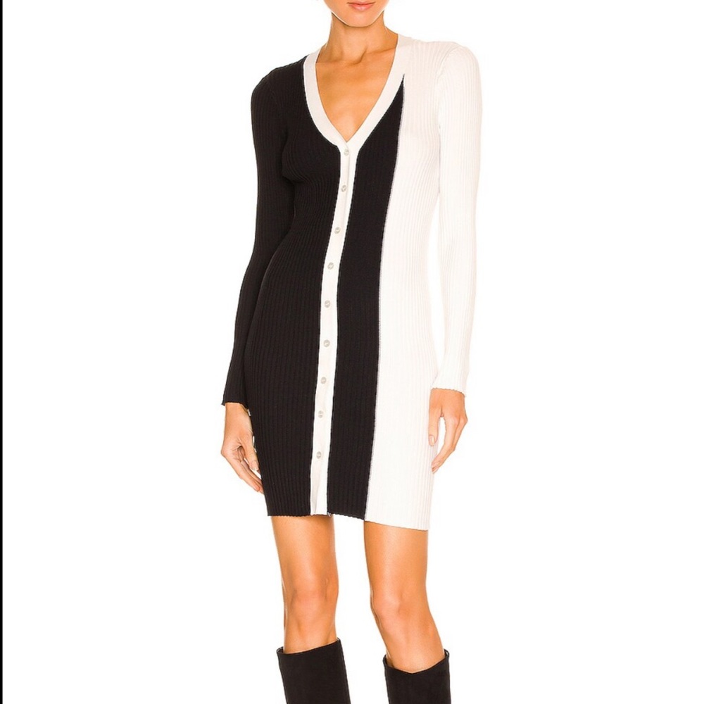 Colorblock Sweater Dress in Black & White
BCBGeneration